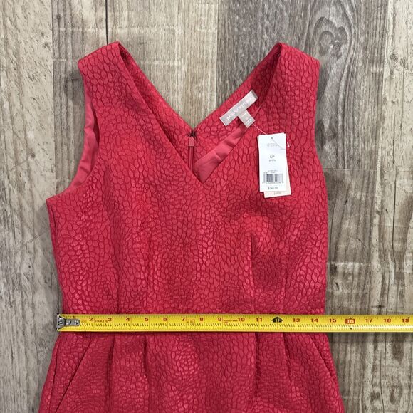 Banana Republic Dress Petite 6P NWT ($140) Coral Sleeveless Lined Sheath - Picture 4 of 5